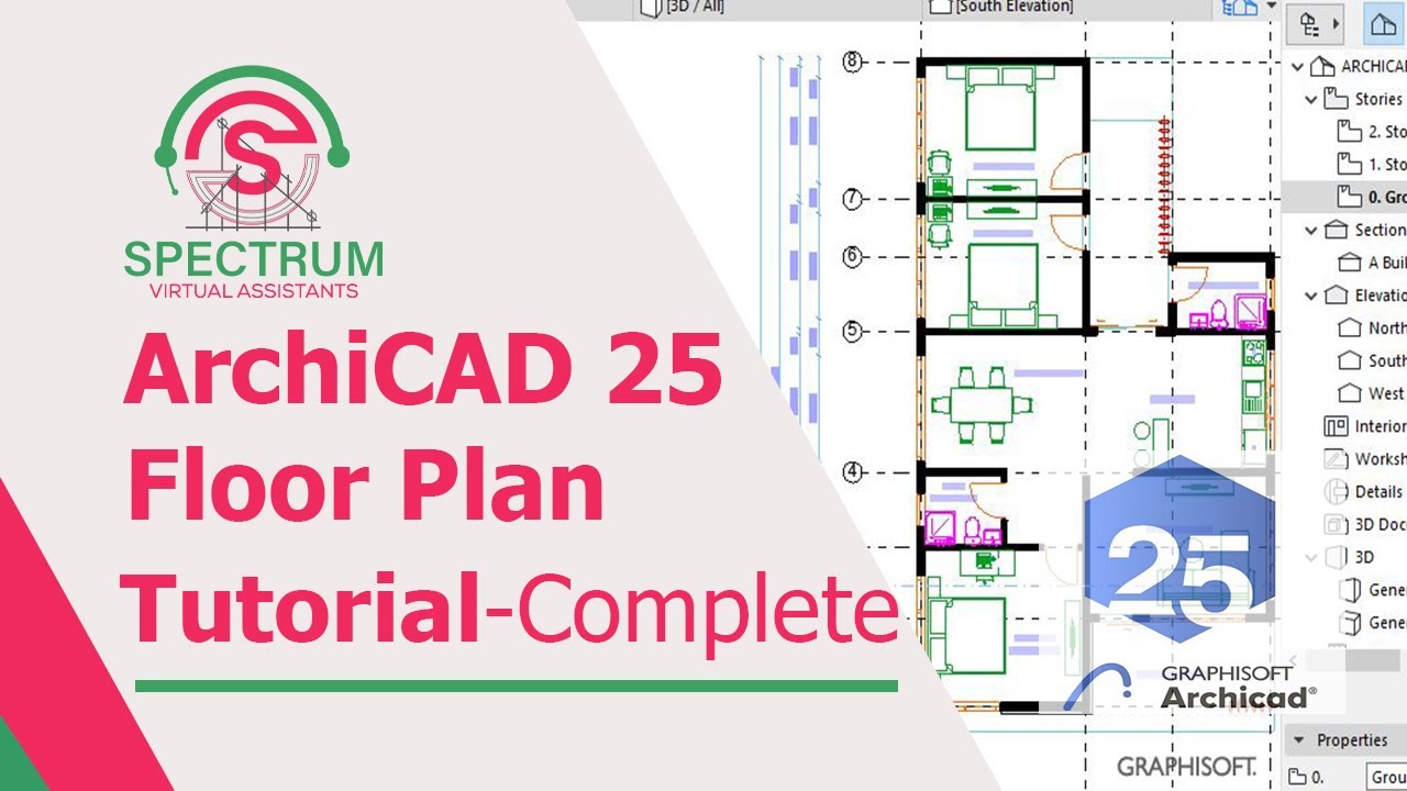 ArchiCAD 25 – How To Draw A Floor Plan In ArchiCAD 25 Tutorial For Beginners Complete Tutorial