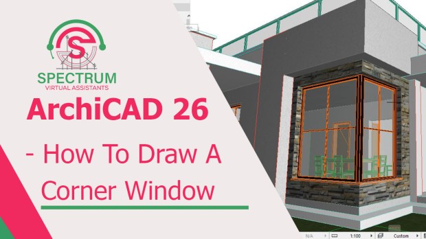 how to draw a corner window in ArchiCAD 26